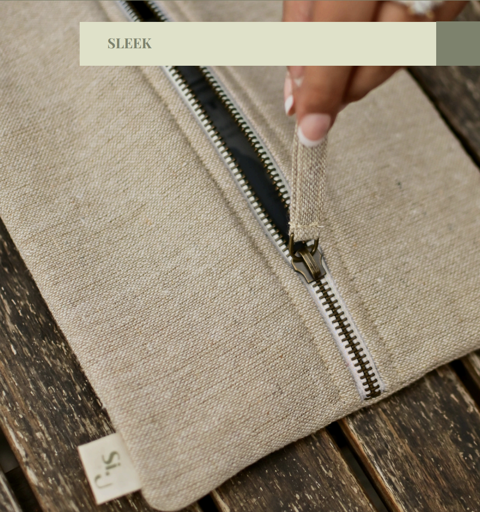 Keopi centre zip Luxury pouch (CERTIFIED SUSTAINABLE COTTON)