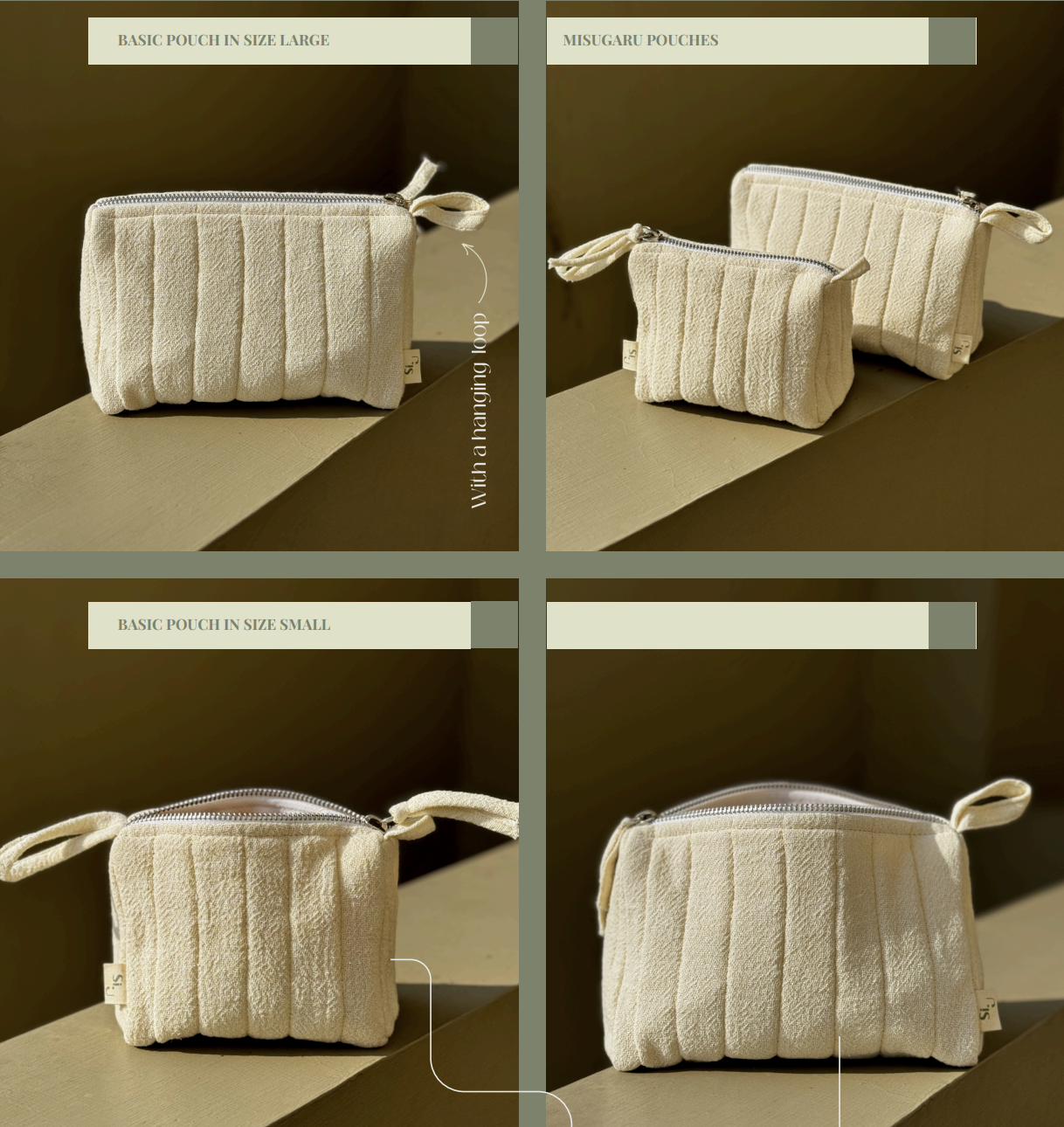 Misugaru Basic Luxury Pouch Small ((CERTIFIED SUSTAINABLE COTTON)